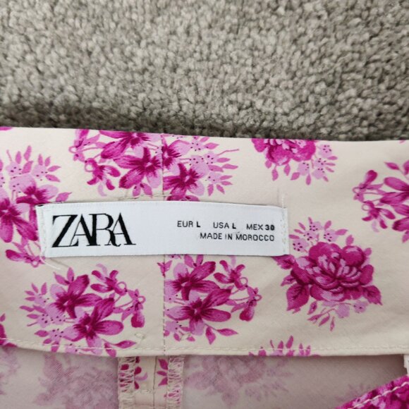 Zara Women's Floral Tiered Maxi Skirt Size Large 100% Cotton Bohemian Cottage - Picture 4 of 9